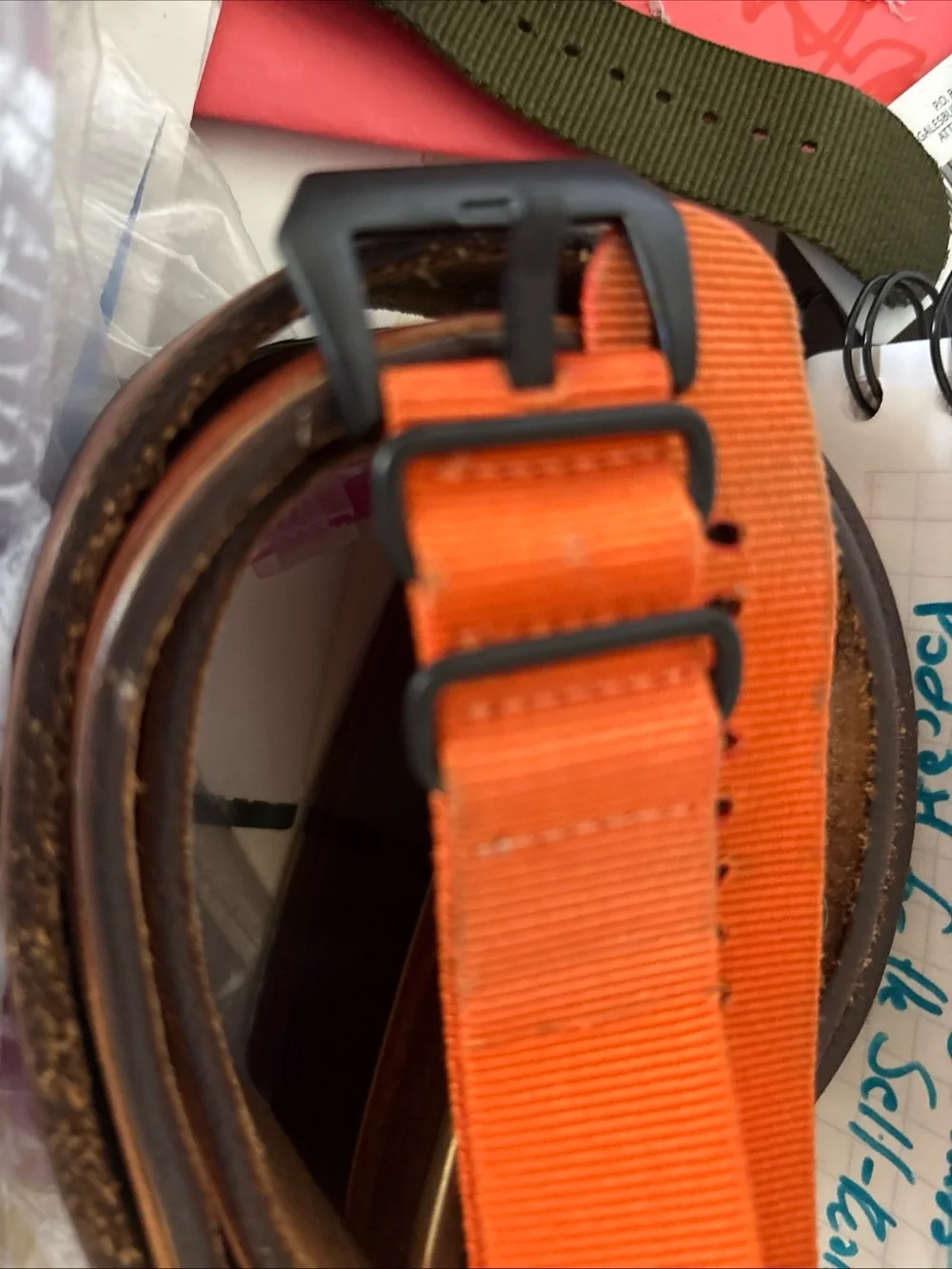 Men's Orange Canvas wrist watch band by Diesel